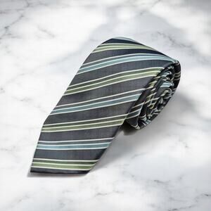 Banana Republic Men's Striped Silk Blue Green Gray Tie
